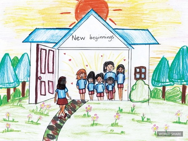 사진 설명/태국 똔마이림남 그룹홈 아동이 그린 ‘그룹홈은 새로운 시작’.